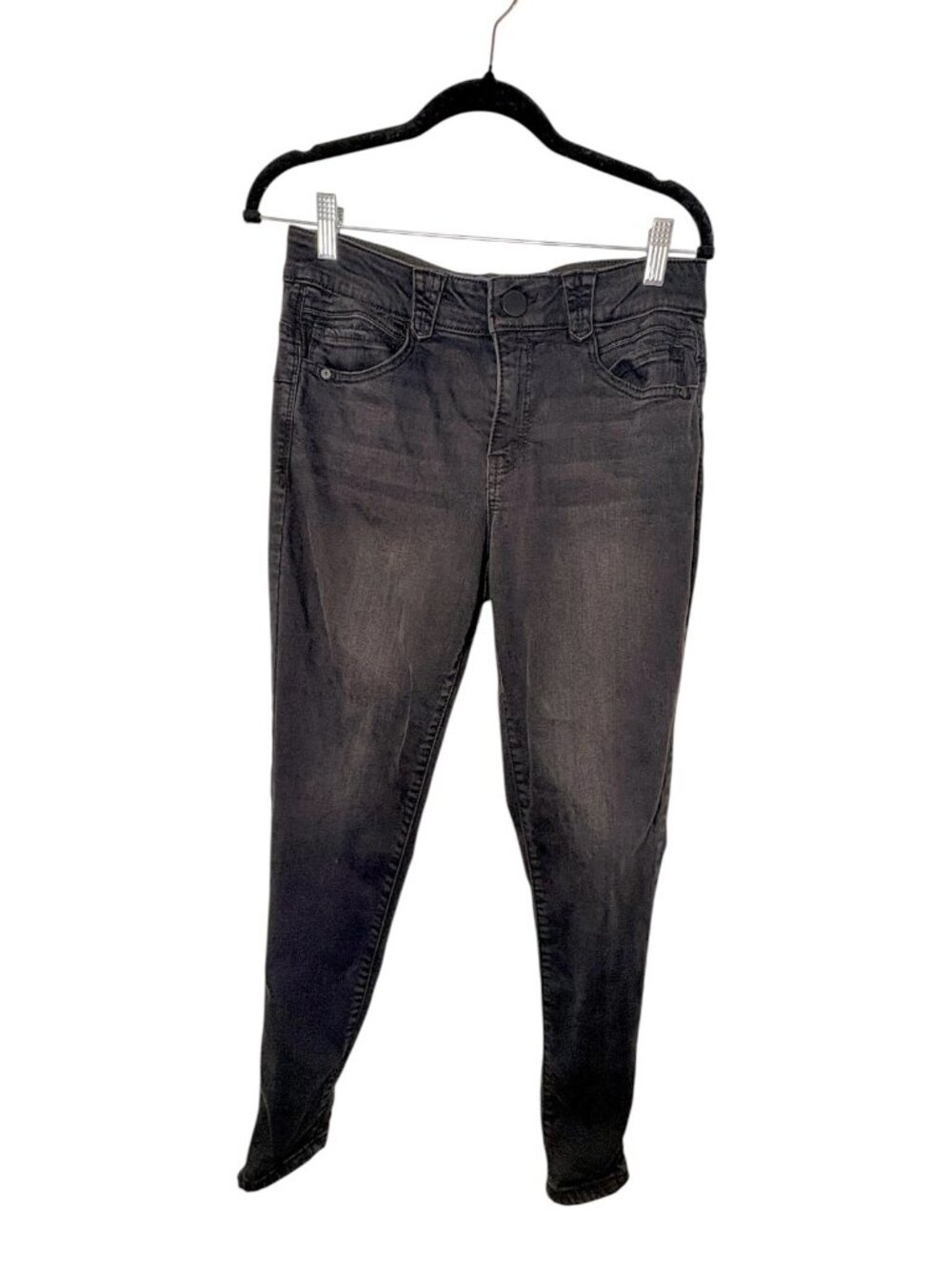 Democracy Ab Solution Stretch Denim Washed Black Skinny Jeans Size 8